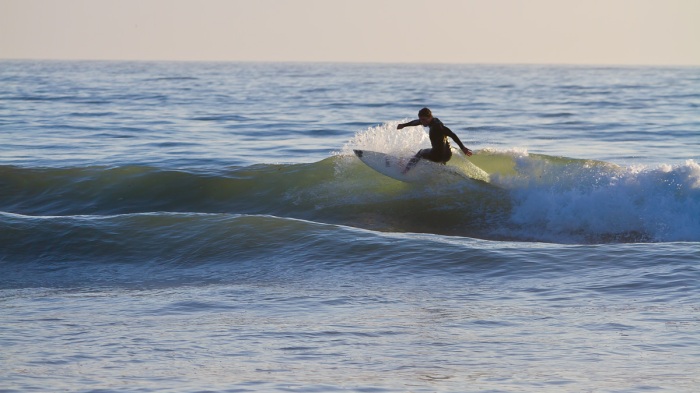 Sunset surf at Carlsbad, CA