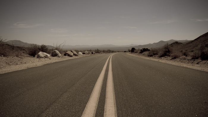 The road into the lower Joshua Tree National Park