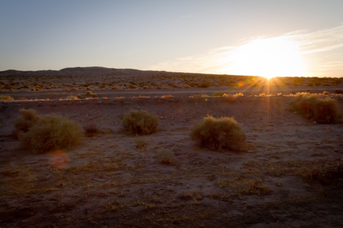 Sunrise in the desert at Roughley Manor in Twentynine Palms, CA